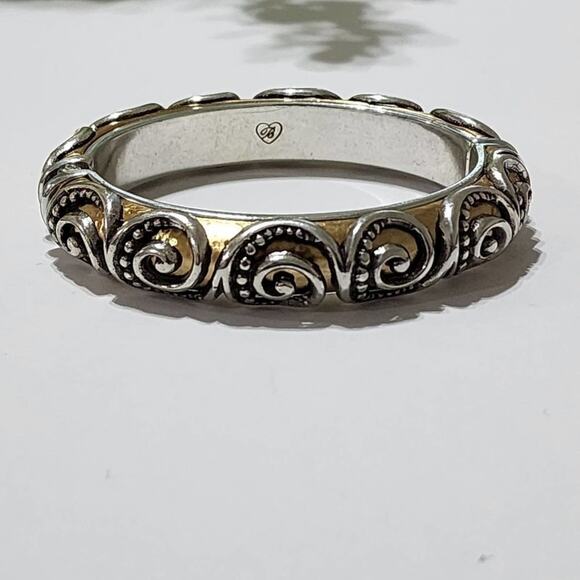 Brighton retired Love Story mixed metals‎ hinged bangle bracelet - Picture 2 of 7